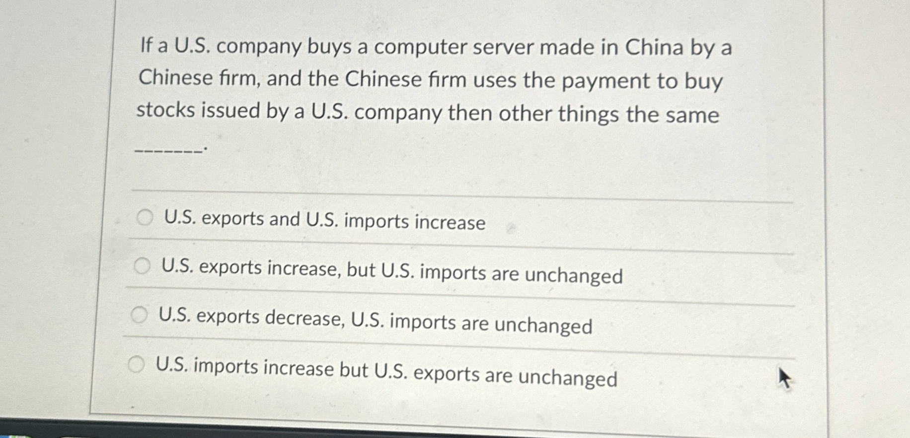 Solved If a U.S. buys a computer server made in