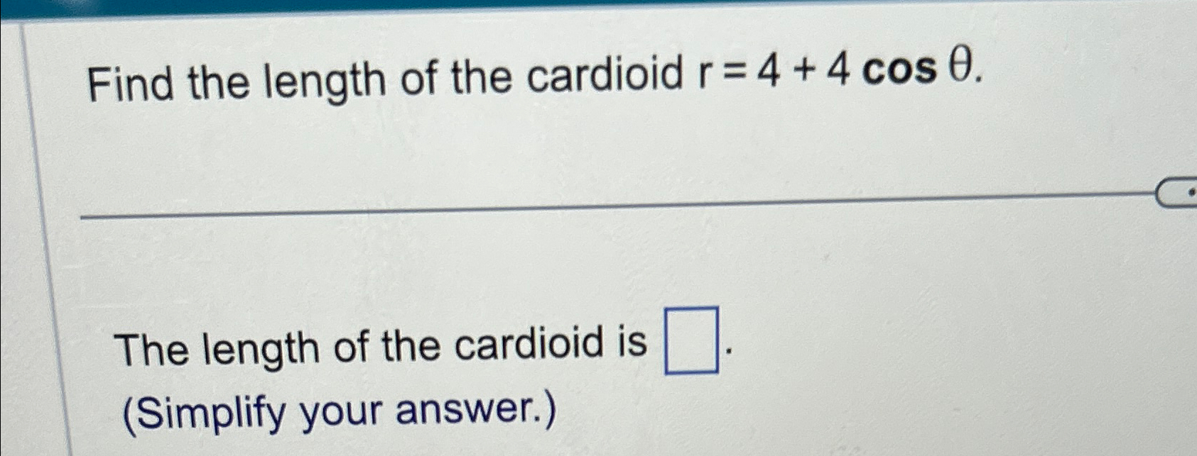 find the length of the cardioid