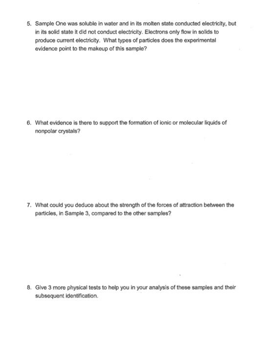 Solved Lab Activity: Identification of Crystalline Solids | Chegg.com