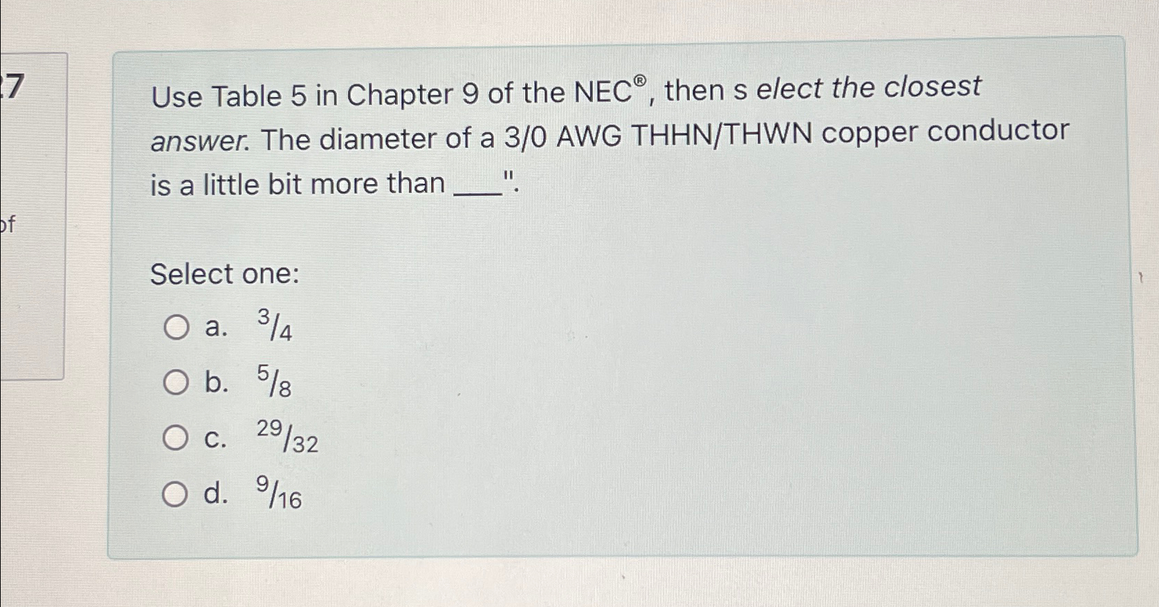 Solved 7 ﻿Use Table 5 ﻿in Chapter 9 ﻿of the NEC ?o+, ﻿then s | Chegg.com