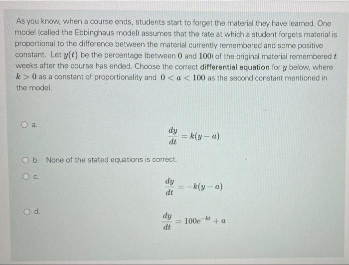 Solved As you know, when a course ends, students start to | Chegg.com