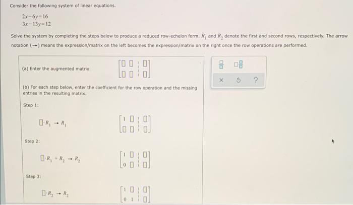 Solved Consider The Following System Of Linear