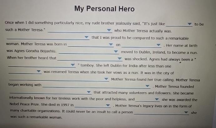 Solved My Personal HeroOnce when I did something | Chegg.com