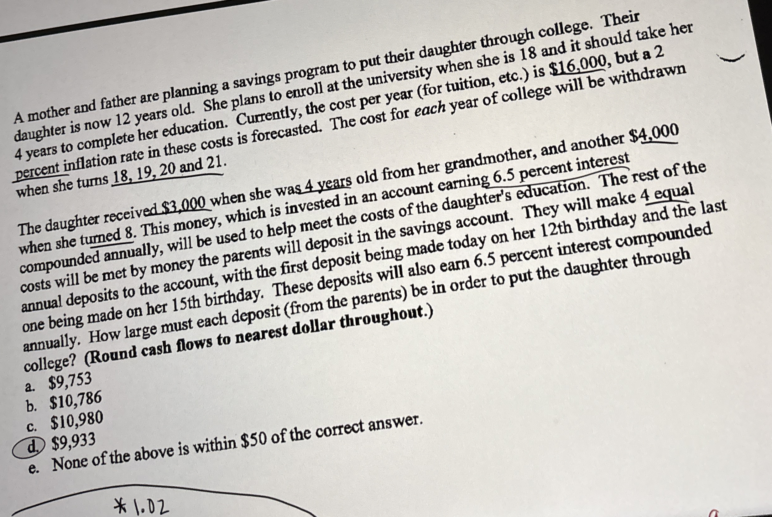 Solved A mother and father are planning a savings program to | Chegg.com