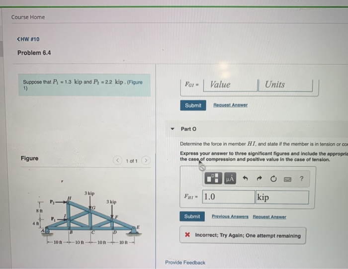 Solved Determine the force in member CI, and state if the | Chegg.com