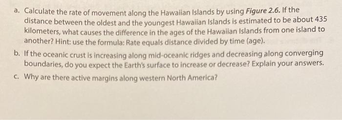 Solved a. Calculate the rate of movement along the Hawaiian | Chegg.com