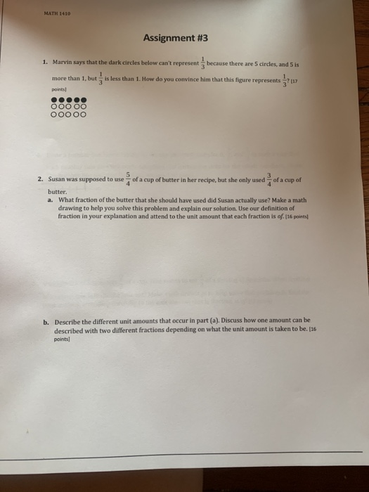 Solved MATH 1410 Assignment #3 1. Marvin says that the dark | Chegg.com