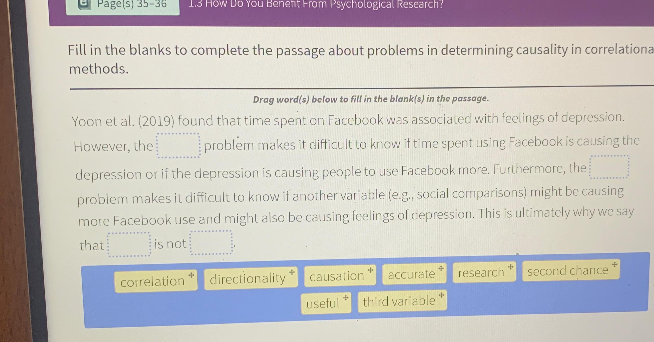 Solved Fill in the blanks to complete the passage about Chegg com