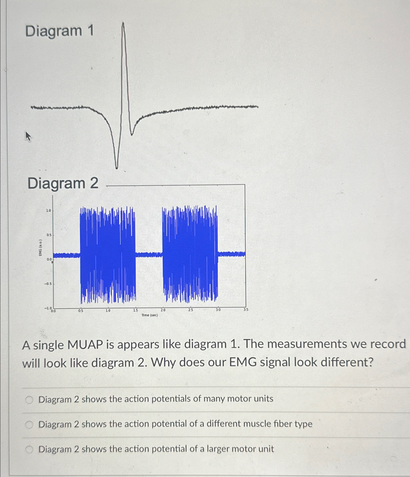 Solved Diagram 1A single MUAP is appears like diagram 1. | Chegg.com
