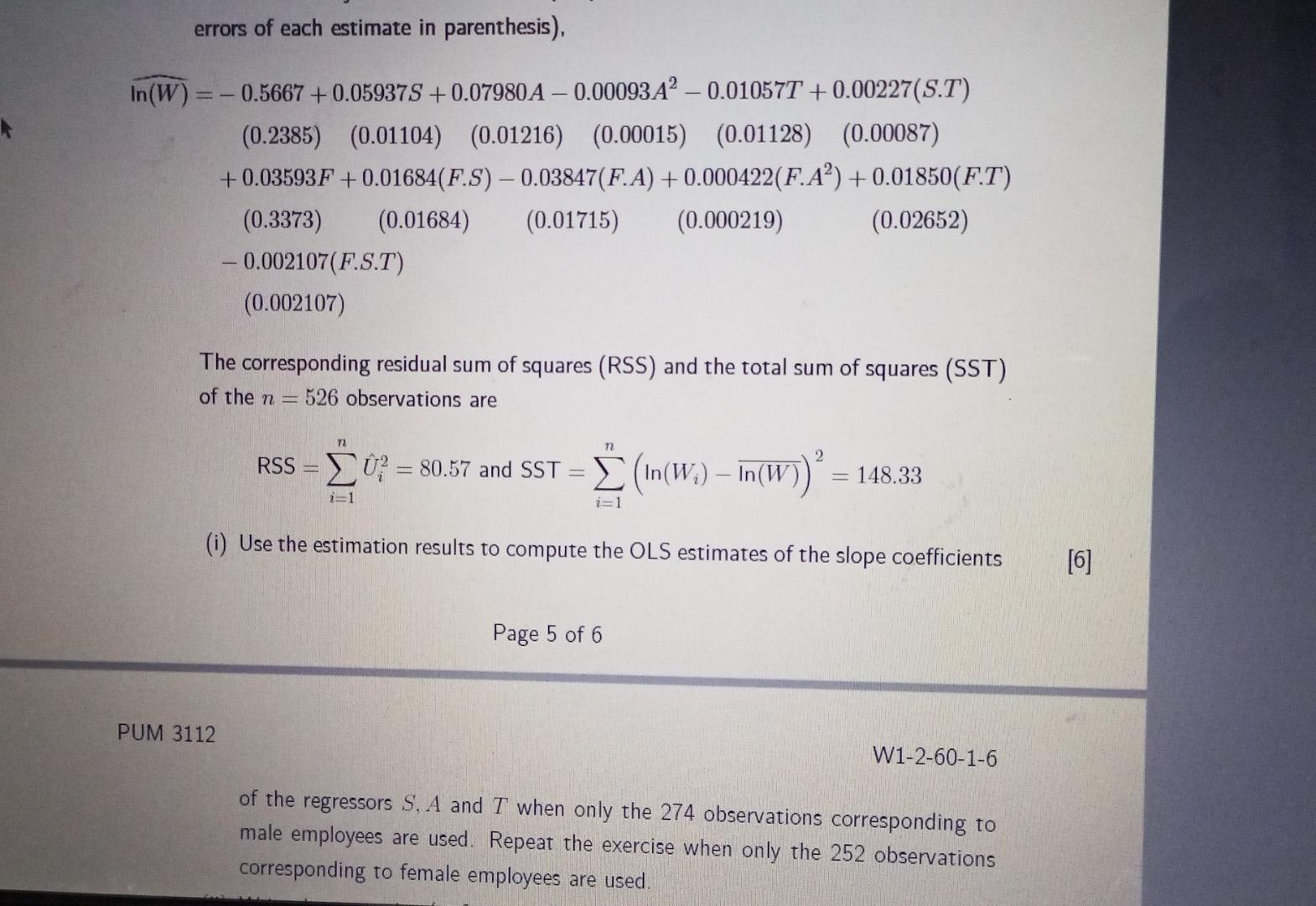 Solved [6] 4. (a) Residual series is used in model checking. | Chegg.com