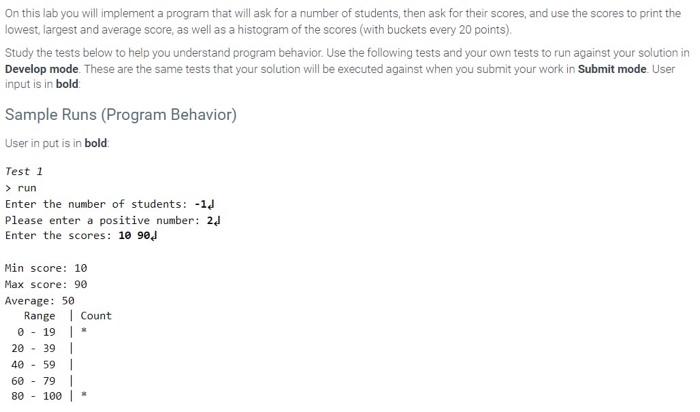 Solved On this lab you will implement a program that will | Chegg.com