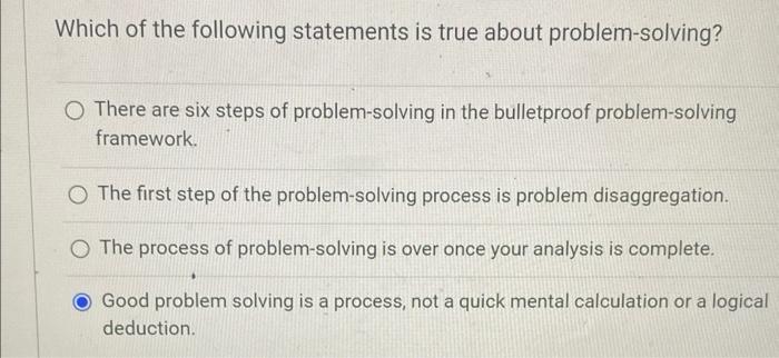 Solved Which of the following statements is true about