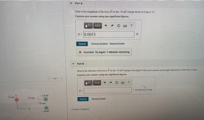Solved Part A What is the magnitude of the force on the 10 | Chegg.com