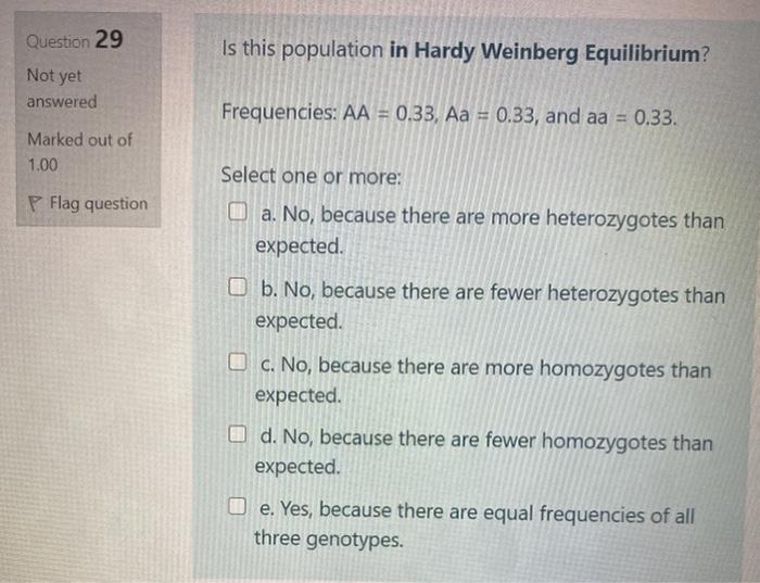 Solved Question 27 Can a population with no genetic | Chegg.com