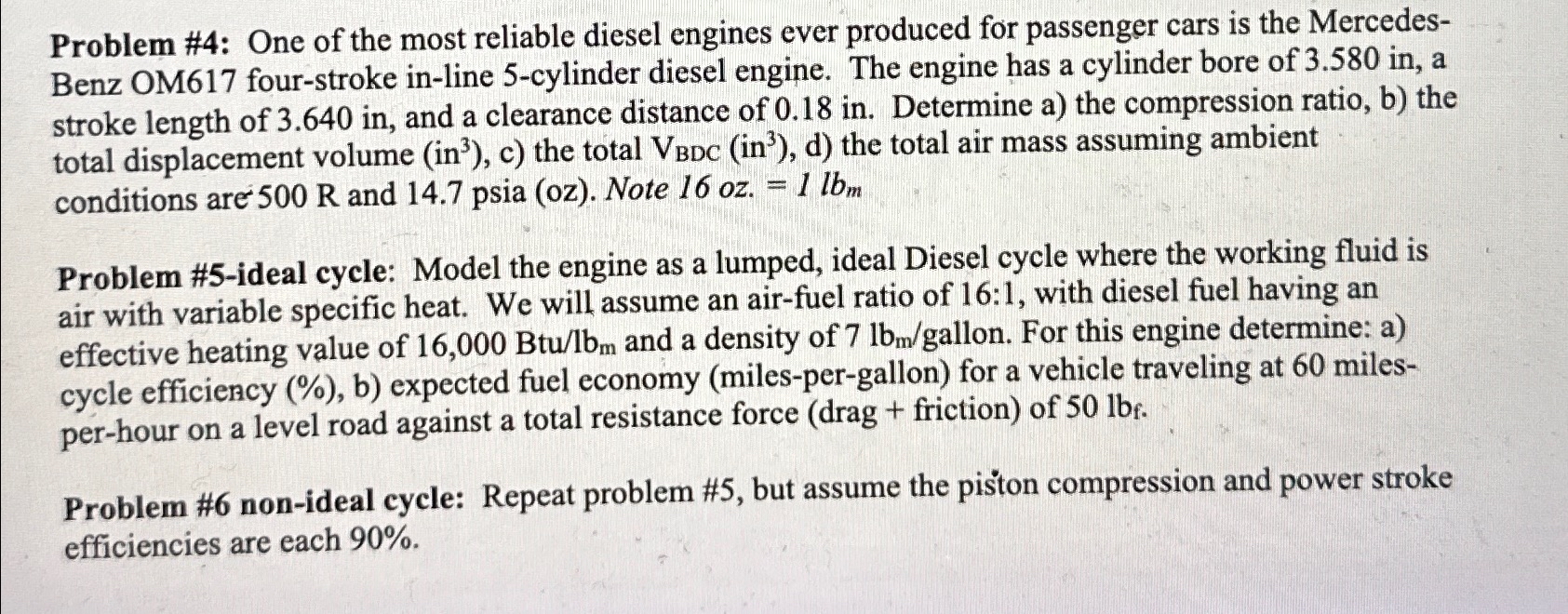 Solved Problem #4: One of the most reliable diesel engines | Chegg.com