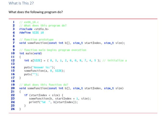 Solved What Is This? What does the following program do? 12 | Chegg.com