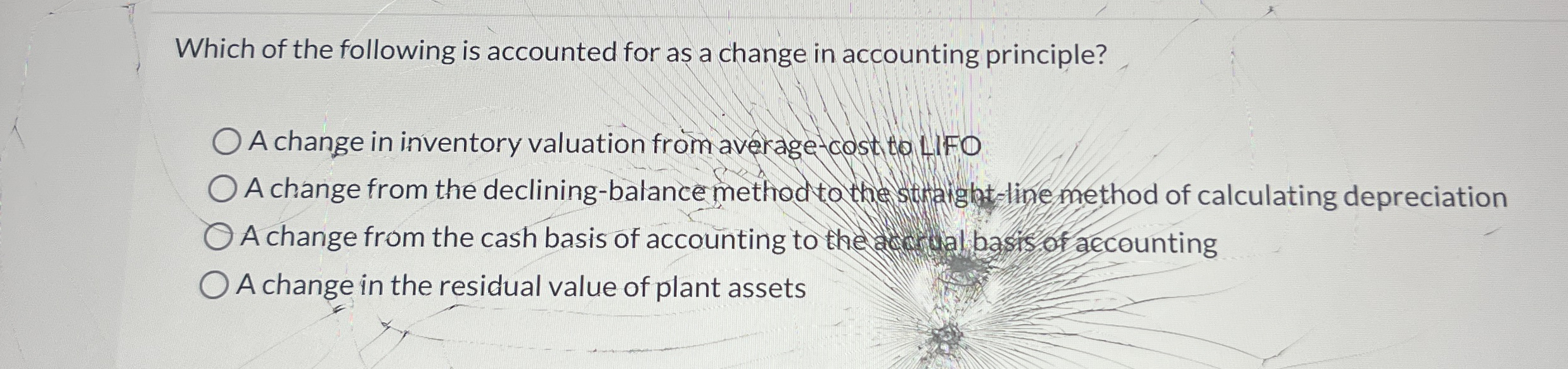 Solved Which of the following is accounted for as a change | Chegg.com