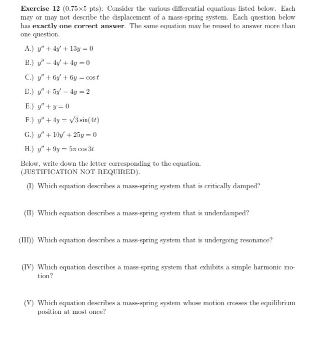 Solved Exercise 12 0 75x5 Pts Consider The Various