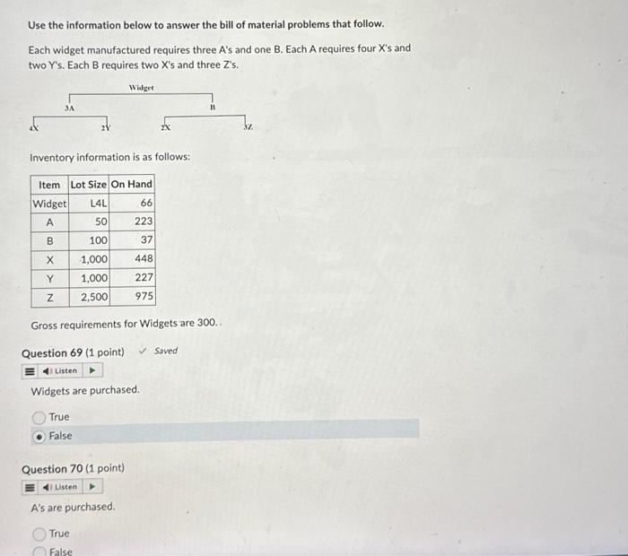 Solved Use the information below to answer the bill of | Chegg.com