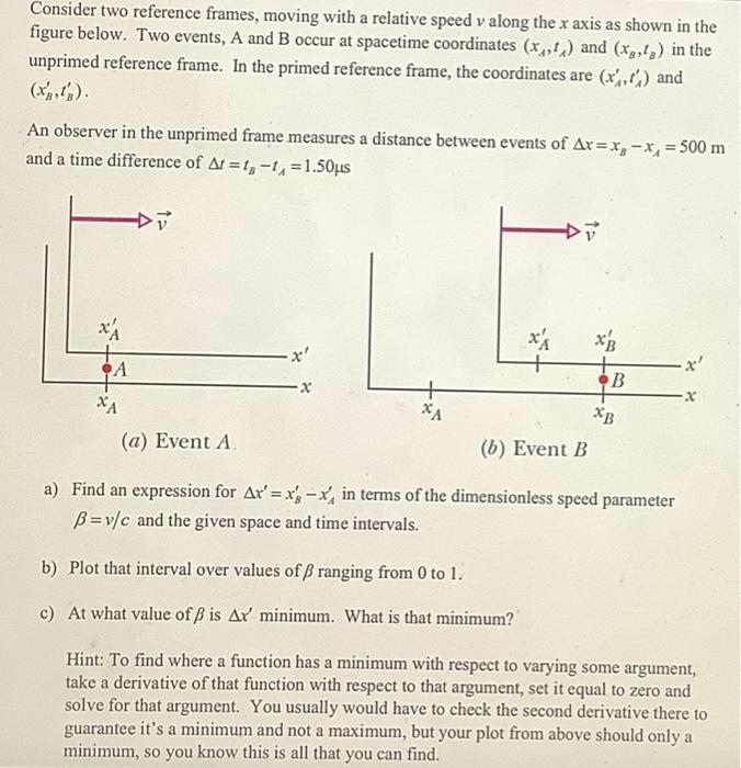 Solved Consider two reference frames, moving with a relative | Chegg.com