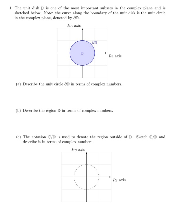 Unit Disk In Math Solved 1. The unit disk D is one of the most important | Chegg.com