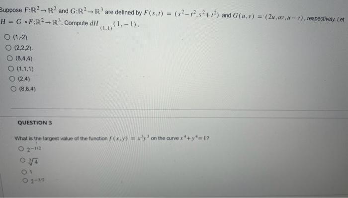 Solved Suppose F R2→r2 And G R2→r3 Are Defined By