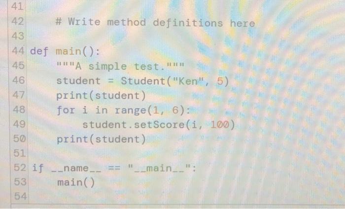 Solved Add three methods to the Student class that compare | Chegg.com