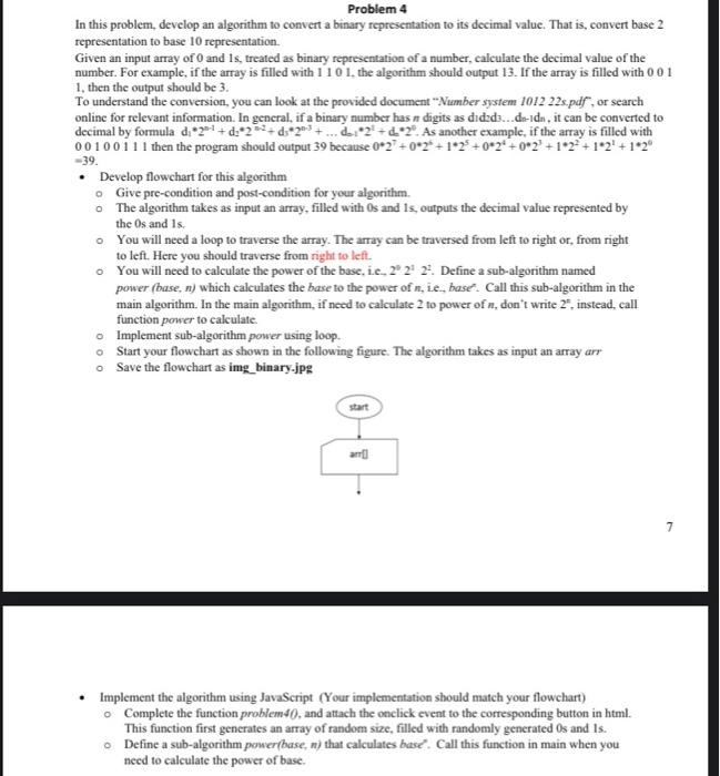 Solved Problem 4 In this problem, develop an algorithm to | Chegg.com image.