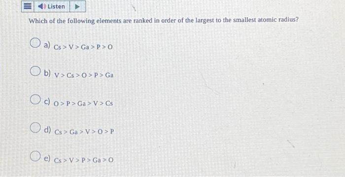 Solved Listen Which of the following elements are ranked in | Chegg.com
