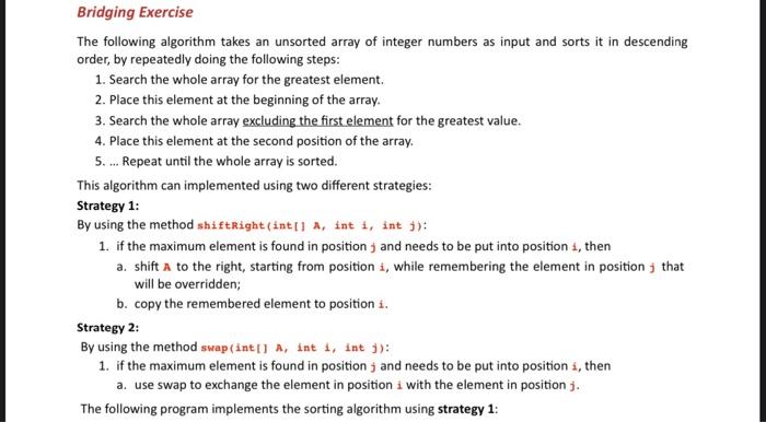 Solved Bridging Exercise The following algorithm takes an | Chegg.com