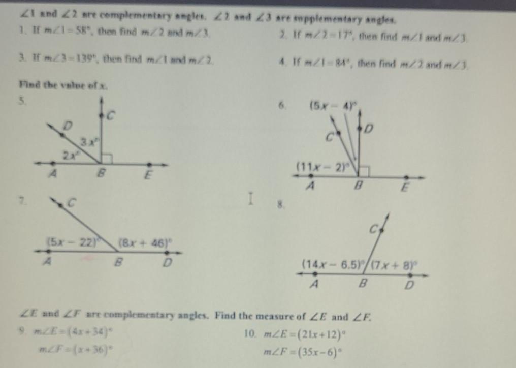 Solved 21 and 22 are complementary anglet. 22 and 23 are | Chegg.com