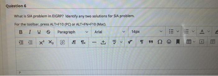 Solved Question 6 What is SIA problem in EIGRP? Identify any | Chegg.com