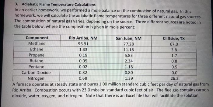 3. Adiabatic Flame Temperature Calculations In an | Chegg.com