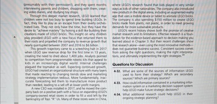 (presumably with their permissiont), and they spent months where LEGOS research found that kids played in very similar interv