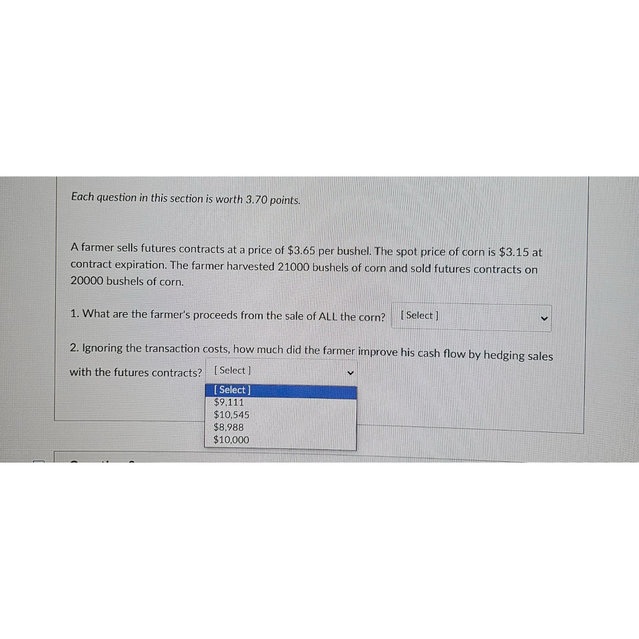 Solved Each question in this section is worth 3.70 ﻿points.A | Chegg.com
