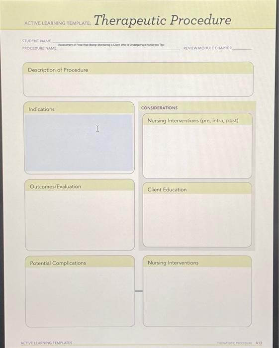 Solved 1 Assessment Of Fetal Well Being Monitoring A