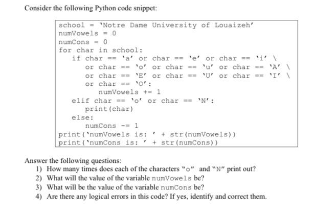 Solved Consider The Following Python Code Snippet: School = | Chegg.com