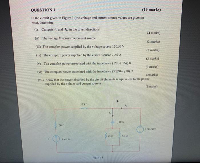 Solved QUESTION 1 (19 marks) In the circuit given in Figure | Chegg.com