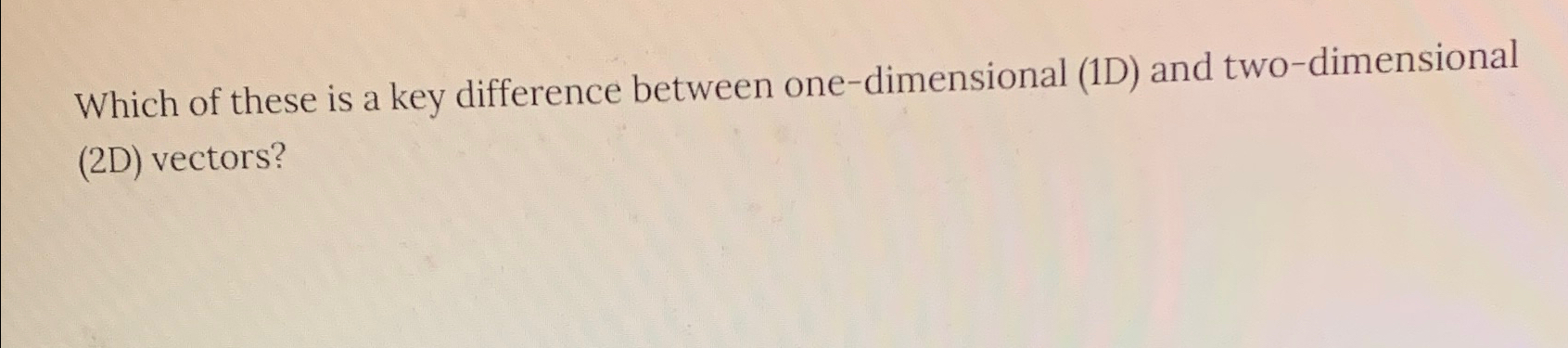 Solved Which of these is a key difference between | Chegg.com