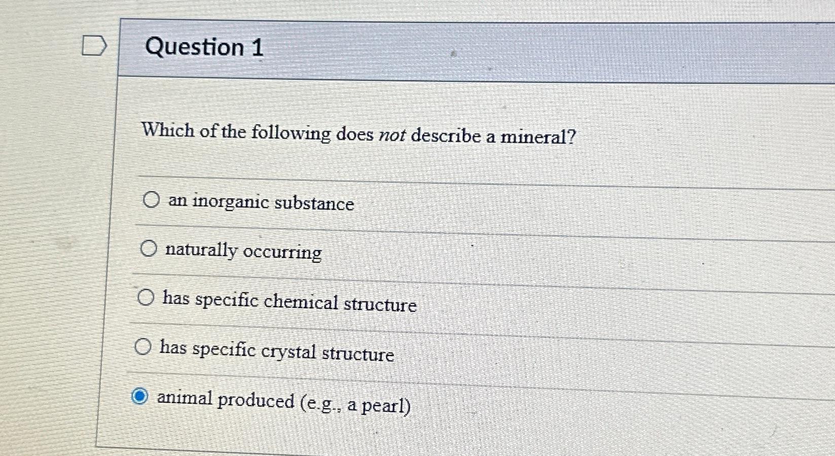 Solved Which of the following does not describe a mineral?an | Chegg.com