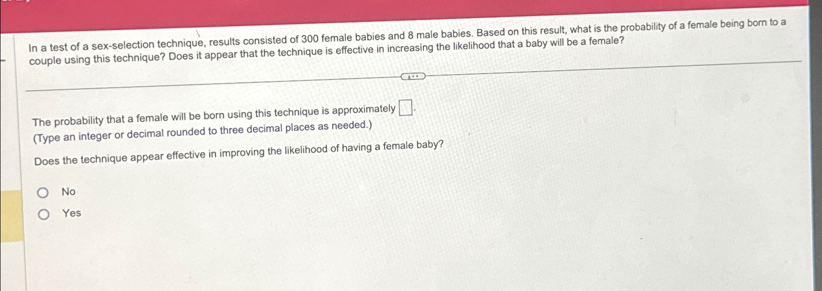 Solved In a test of a sex-selection technique, results | Chegg.com