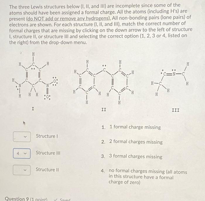 Solved The three Lewis structures below (I, II, and III) are | Chegg.com