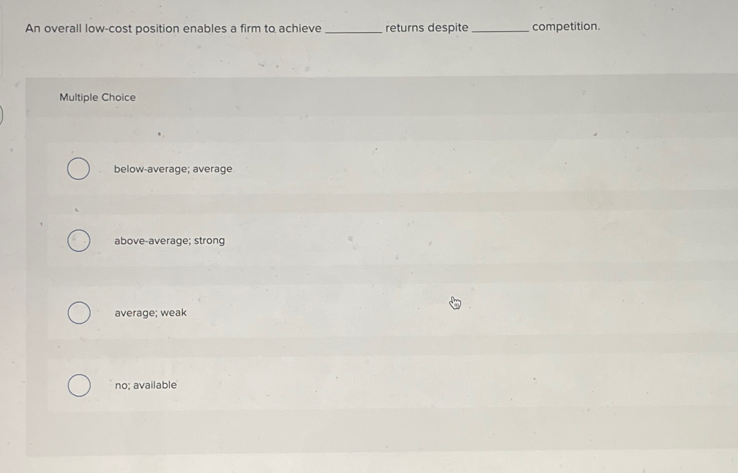 Solved An overall low-cost position enables a firm to | Chegg.com