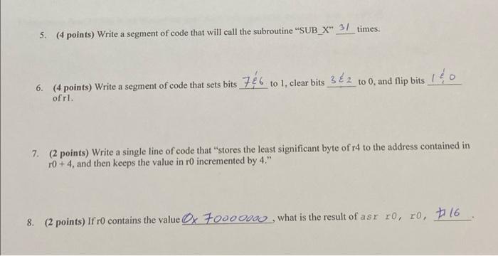Solved 5. (4 points) Write a segment of code that will call | Chegg.com