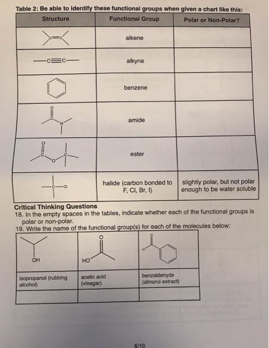 Solved ChemActivity: Organic Molecules How are the chemical | Chegg.com