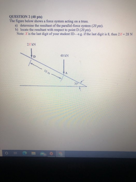 Solved QUESTION 2 (40 pts) The figure below shows a force | Chegg.com