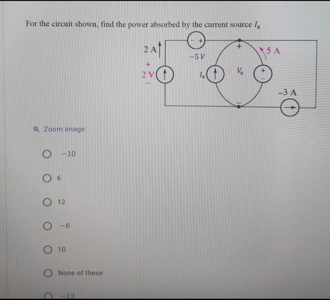 Solved For The Circuit Shown, Find The Power Absorbed By The | Chegg.com