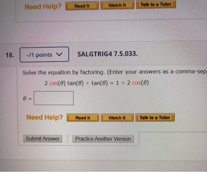Solved Need Help? Read It Watch It Talk to a Tutor 18. -/1 | Chegg.com
