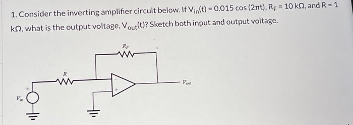 Solved 1. Consider The Inverting Amplifier Circuit Below. If | Chegg.com