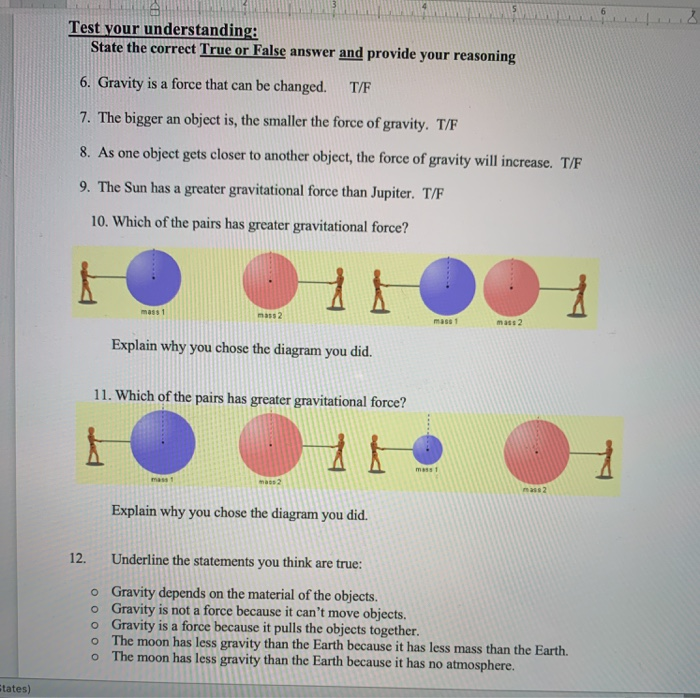 Solved 6 Test your understanding: State the correct True or 